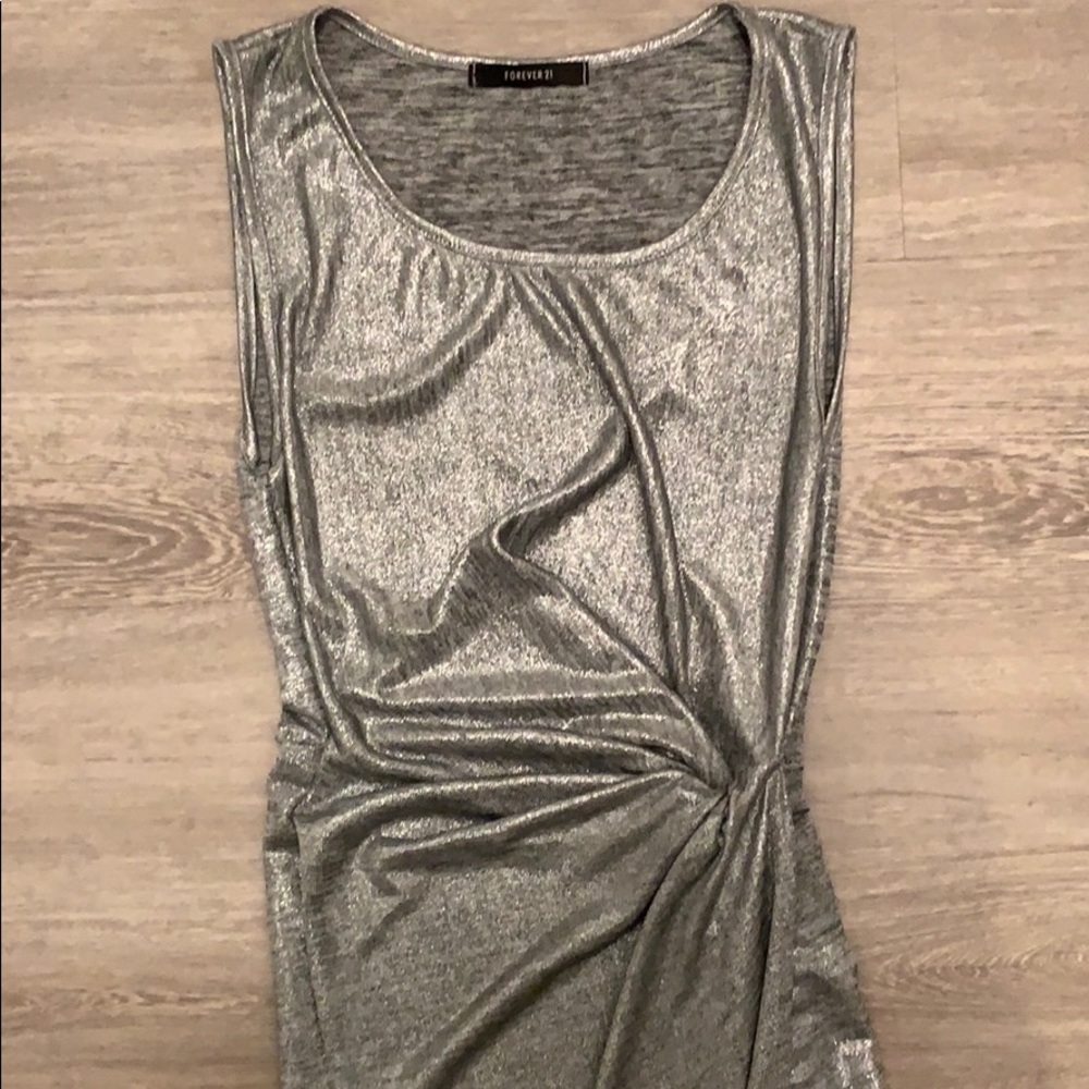 Forever 21 Silver High-Low Dress